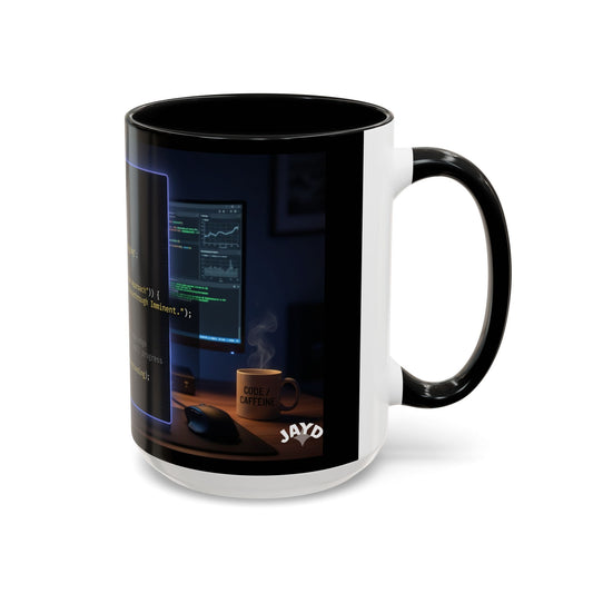 Coder Desk Coffee Mug — Programmer Code Snippet Accent Mug (11/15oz)