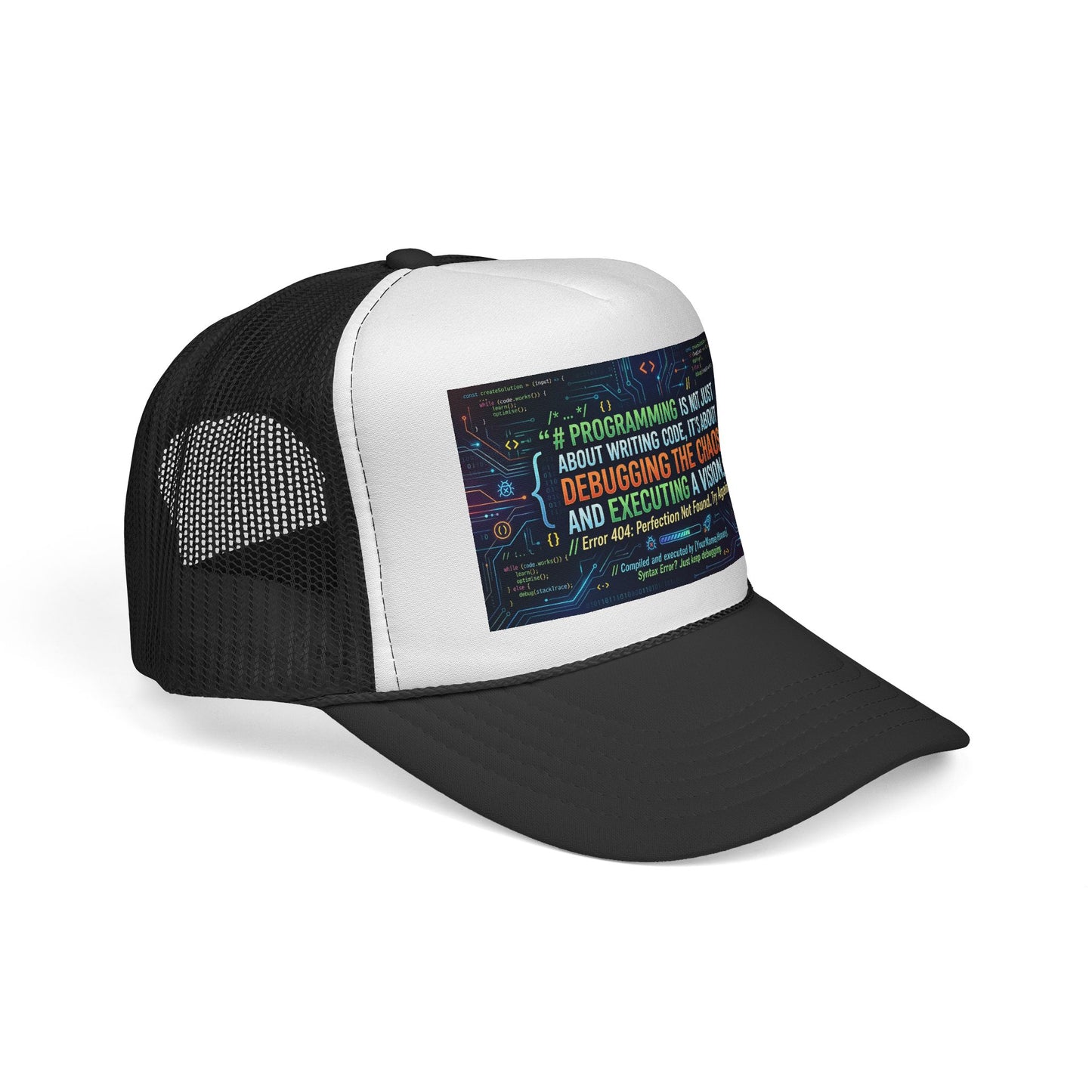 Programming Trucker Cap — "Debugging the Chaos" Coder Hat