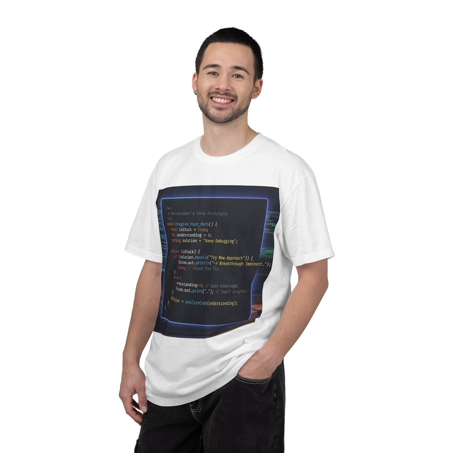 Programmer Code Window T-Shirt — Retro Neon Coding Graphic Tee