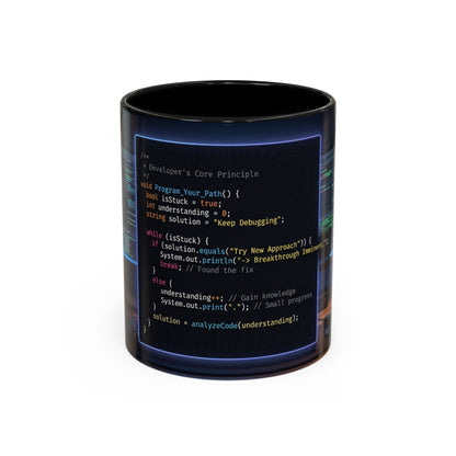Coder Desk Coffee Mug — Programmer Code Snippet Accent Mug (11/15oz)