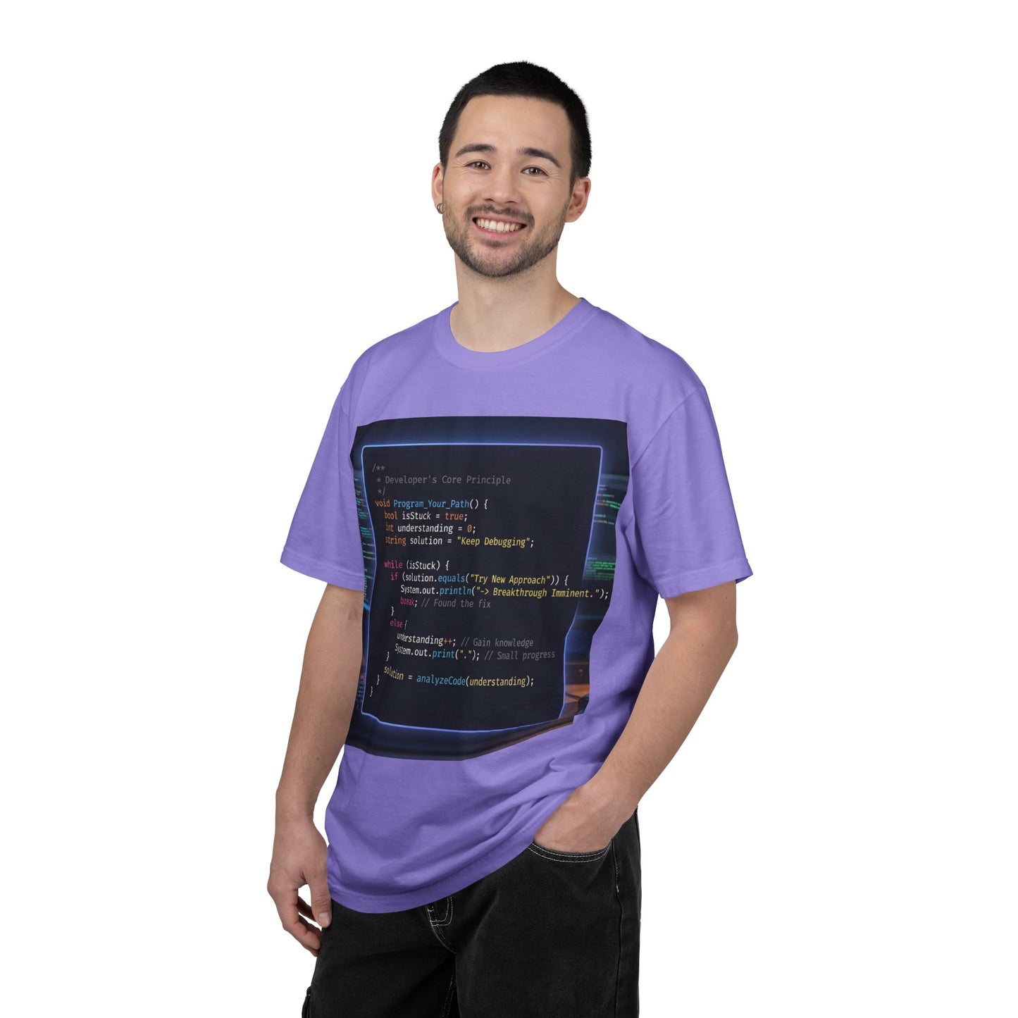Programmer Code Window T-Shirt — Retro Neon Coding Graphic Tee