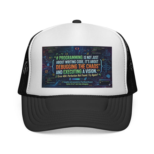 Programming Trucker Cap — "Debugging the Chaos" Coder Hat
