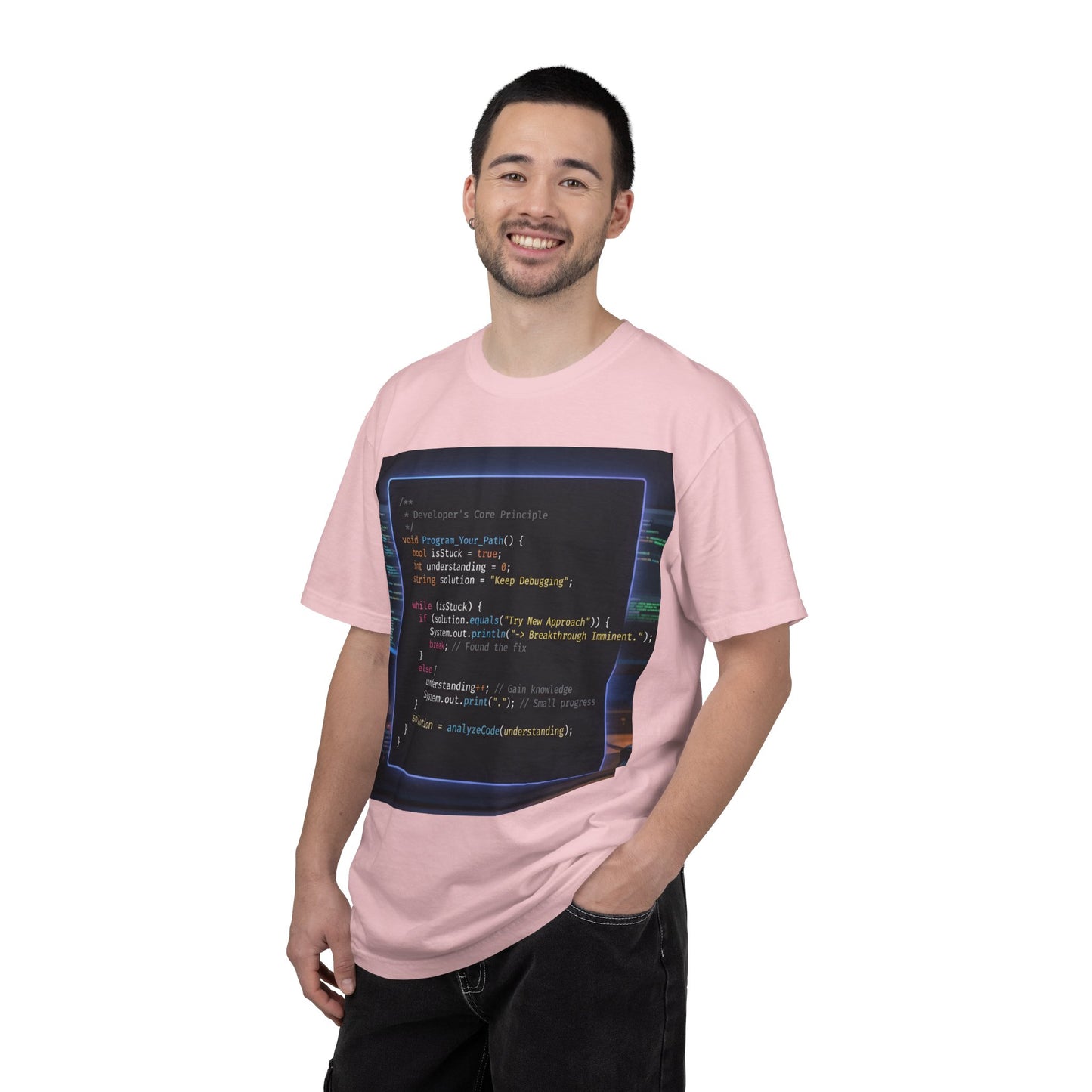 Programmer Code Window T-Shirt — Retro Neon Coding Graphic Tee