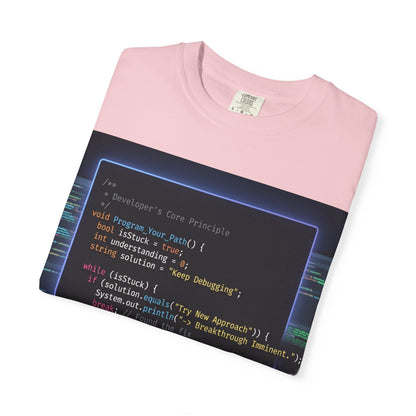 Programmer Code Window T-Shirt — Retro Neon Coding Graphic Tee