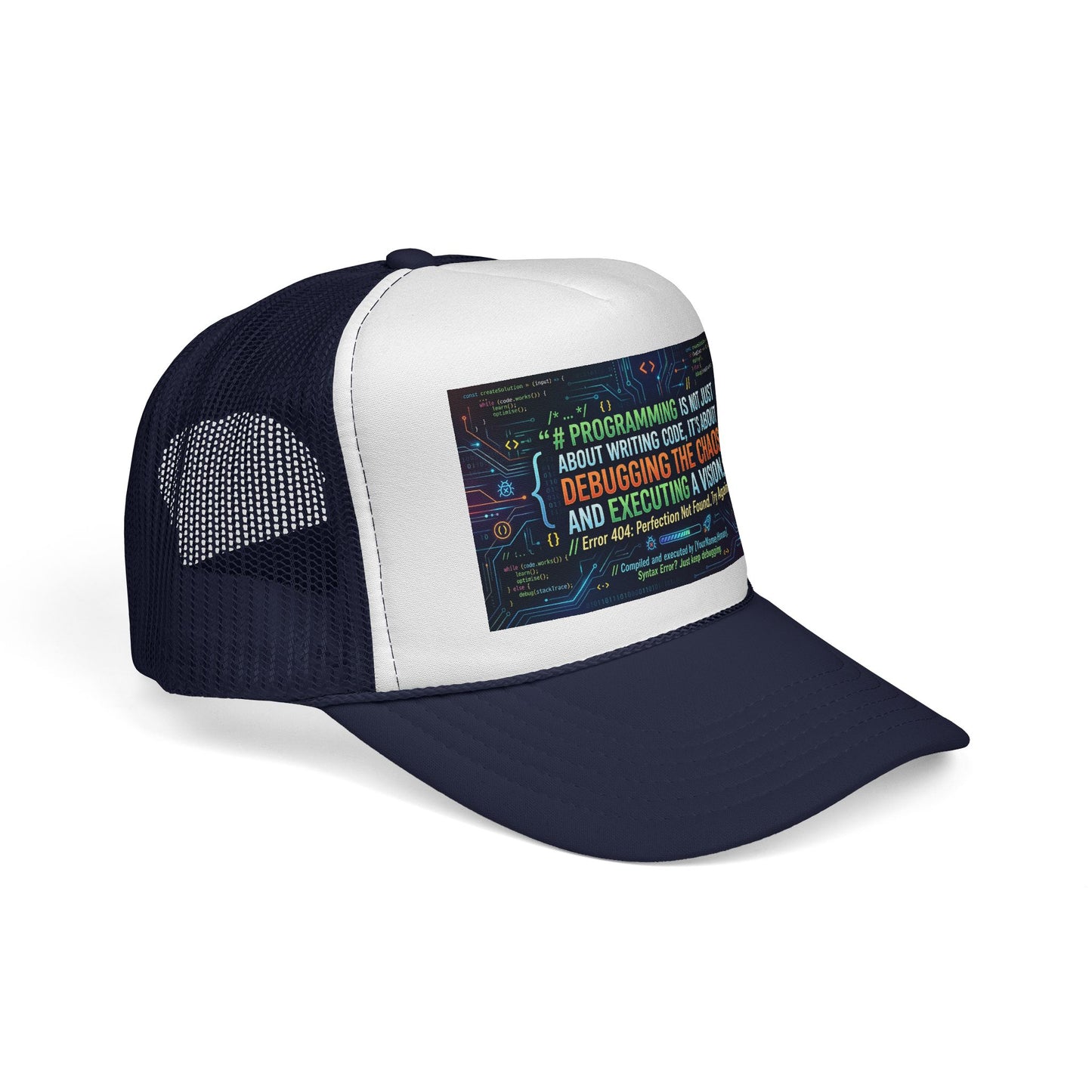 Programming Trucker Cap — "Debugging the Chaos" Coder Hat
