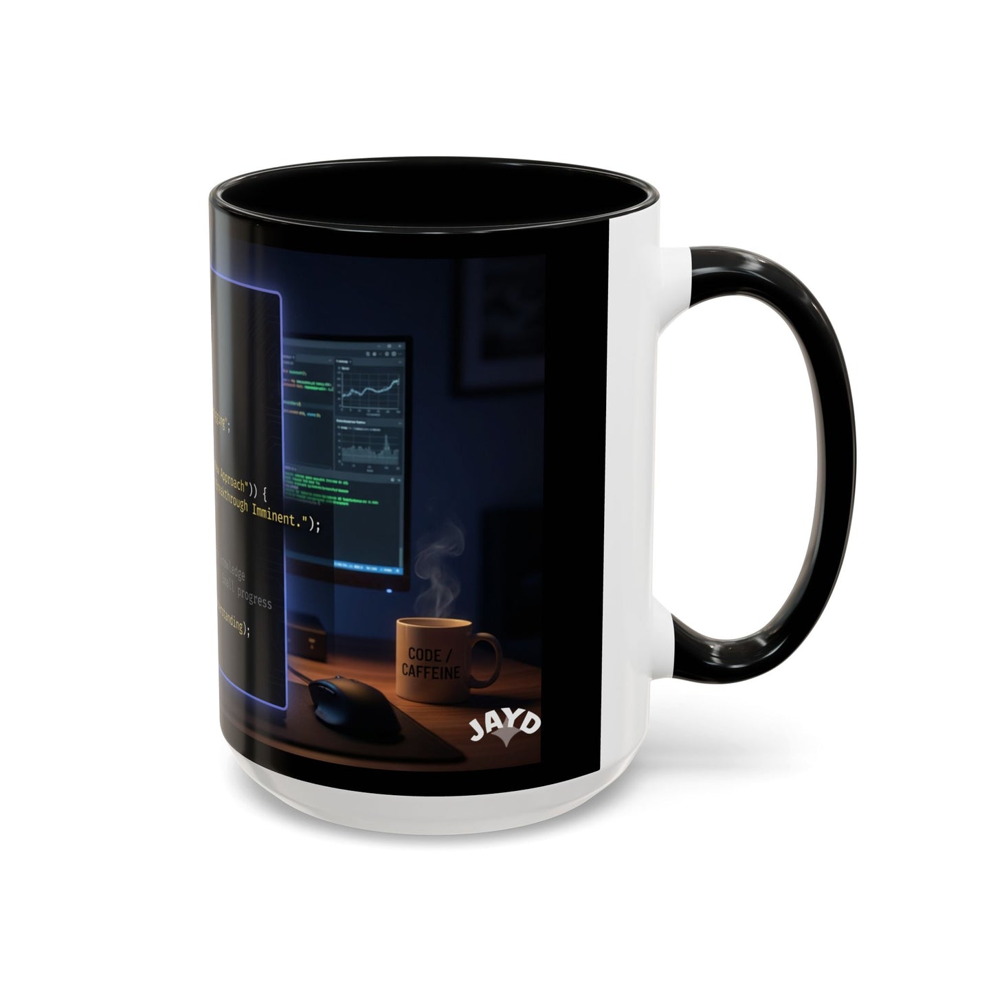 Coder Desk Coffee Mug — Programmer Code Snippet Accent Mug (11/15oz)