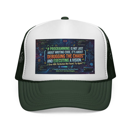 Programming Trucker Cap — "Debugging the Chaos" Coder Hat