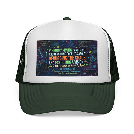 Programming Trucker Cap — "Debugging the Chaos" Coder Hat