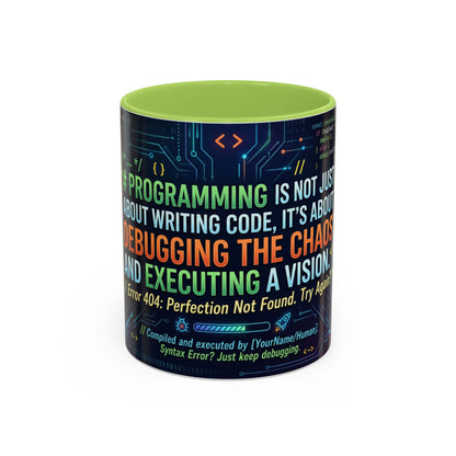 Programming Quote Accent Coffee Mug — "Debugging the Chaos" Tech Humor 11/15oz