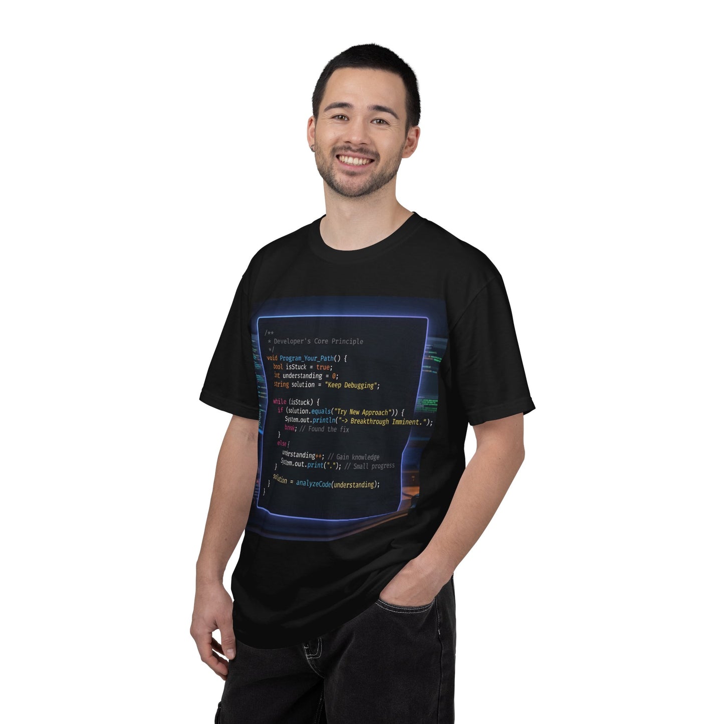 Programmer Code Window T-Shirt — Retro Neon Coding Graphic Tee