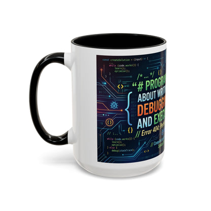 Programming Quote Accent Coffee Mug — "Debugging the Chaos" Tech Humor 11/15oz