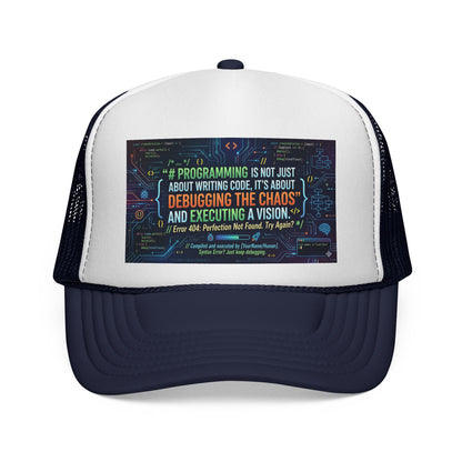 Programming Trucker Cap — "Debugging the Chaos" Coder Hat